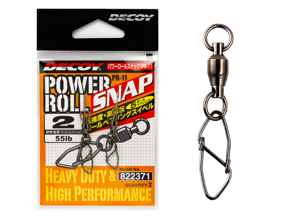 Decoy Snaps with Swivel Power Roll Snap PR11 Pike leaders, swivels