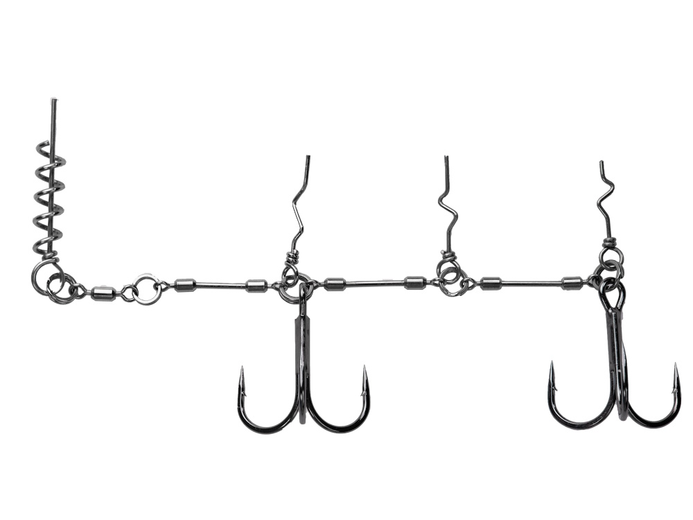 BKK Chain-21 Stinger Rig for Large Pike Soft Baits