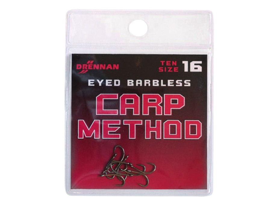 Drennan Eyed Barbless Carp Method Hooks Pack of Ten Match Coarse Feeder Fishing