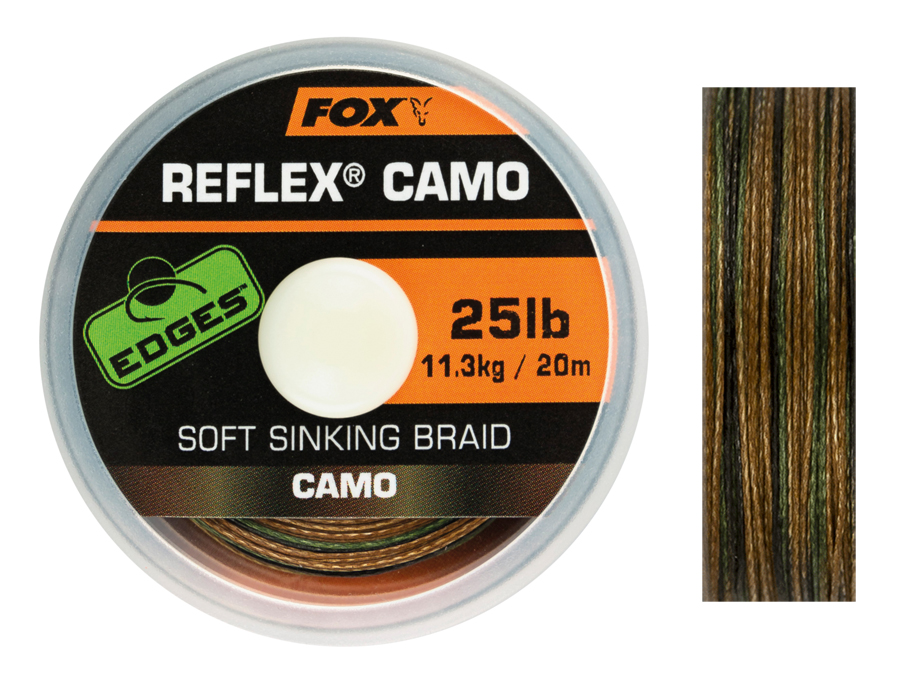 Details about   Fox Reflex Camo Braid Hook Length Line ALL SIZES 