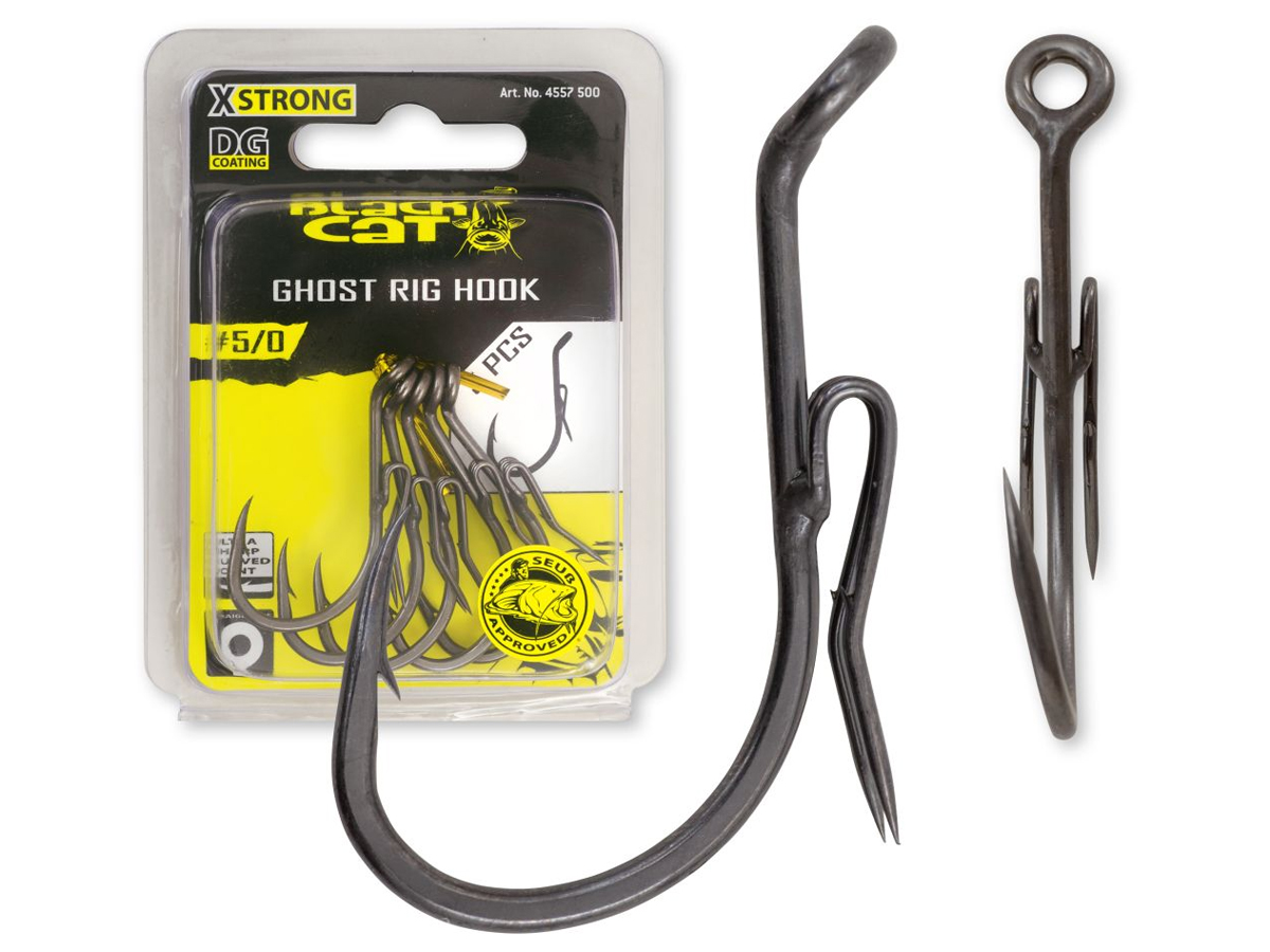 Black Cat Hooks Ghost Rig Hook DG Coating - Catfish Hooks - PROTACKLESHOP