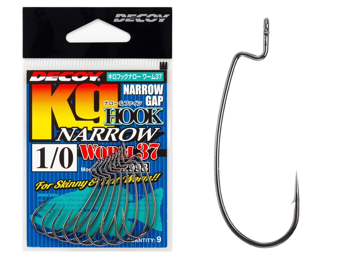 Decoy Hooks Kg Hook Narrow Worm 37 Hooks for baits and lures
