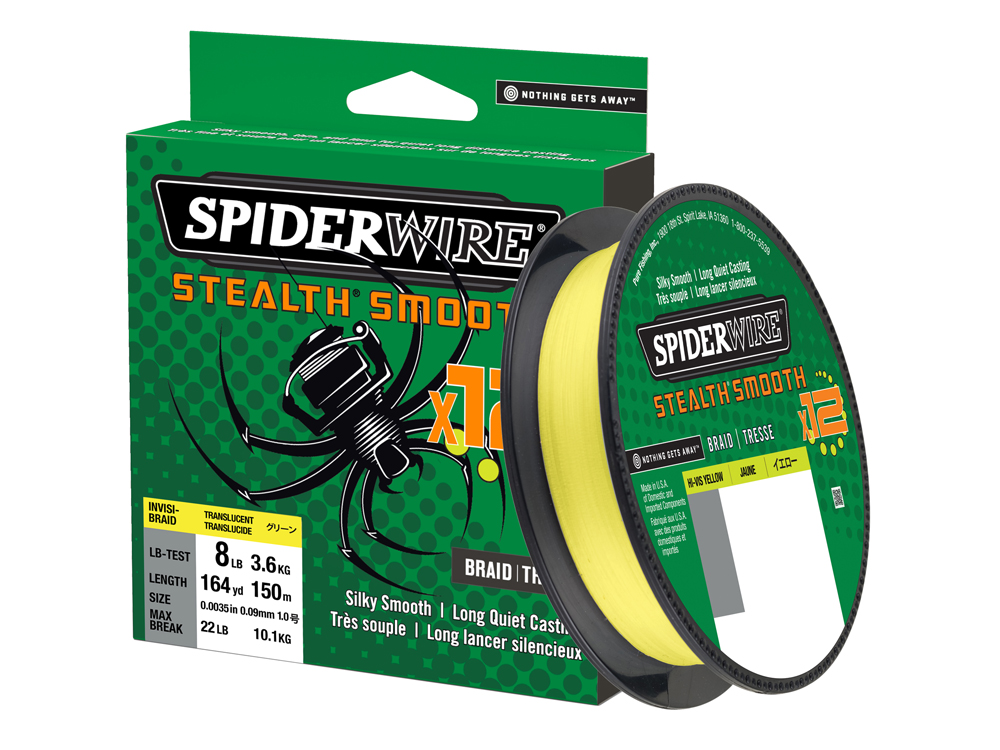 Spiderwire Braided lines Stealth Smooth 12 Braid HiVis Yellow