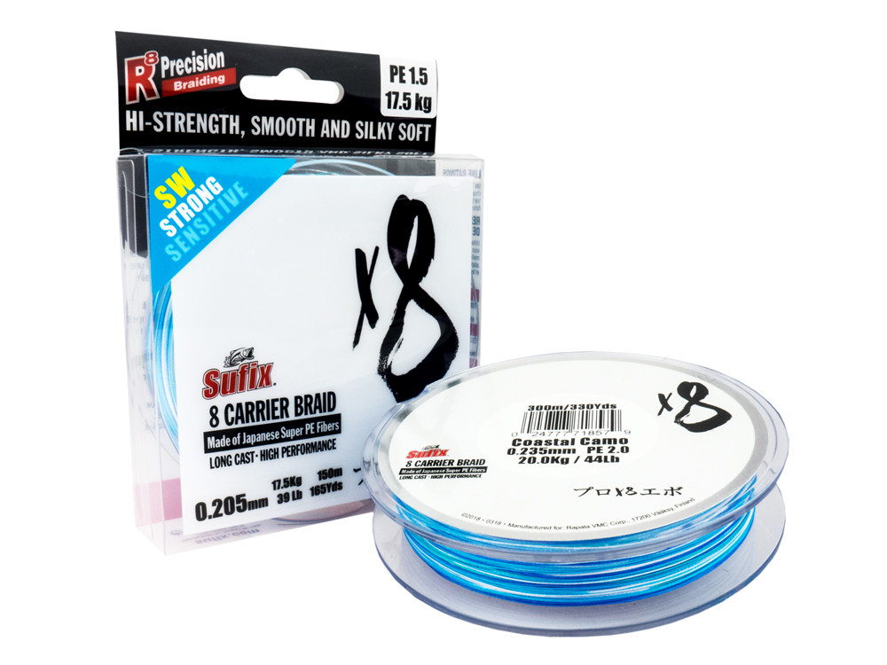 Sufix Braided lines X8 Braid Coastal Camo Sea Fishing Braid