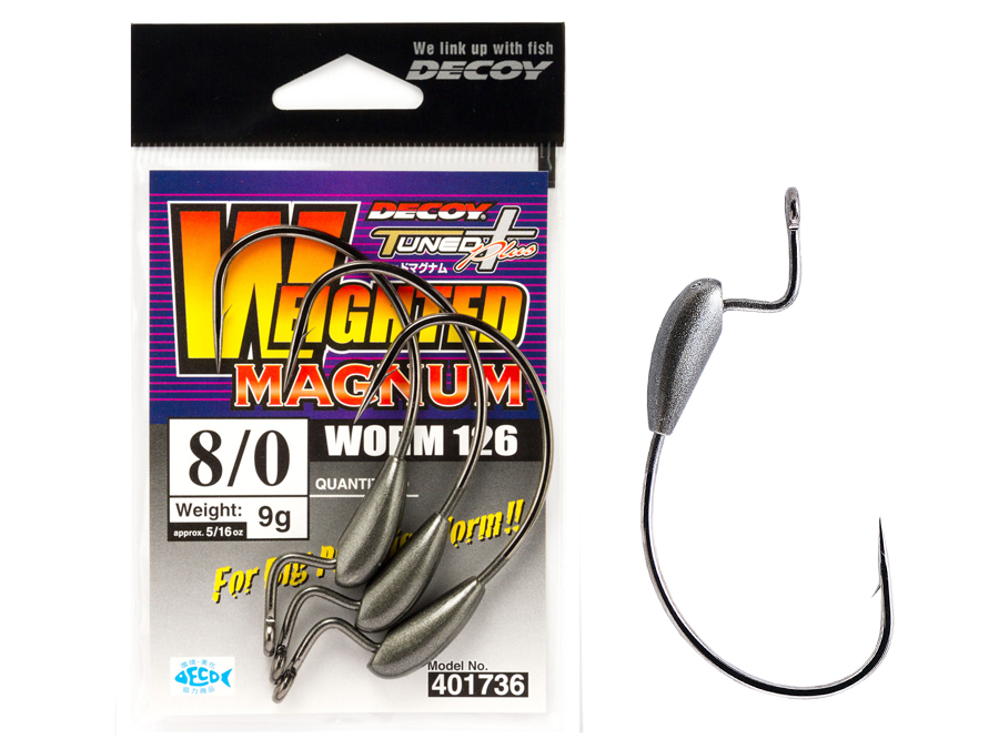 Decoy Hooks Worm 126 Weighted Magnum Hooks for baits and lures