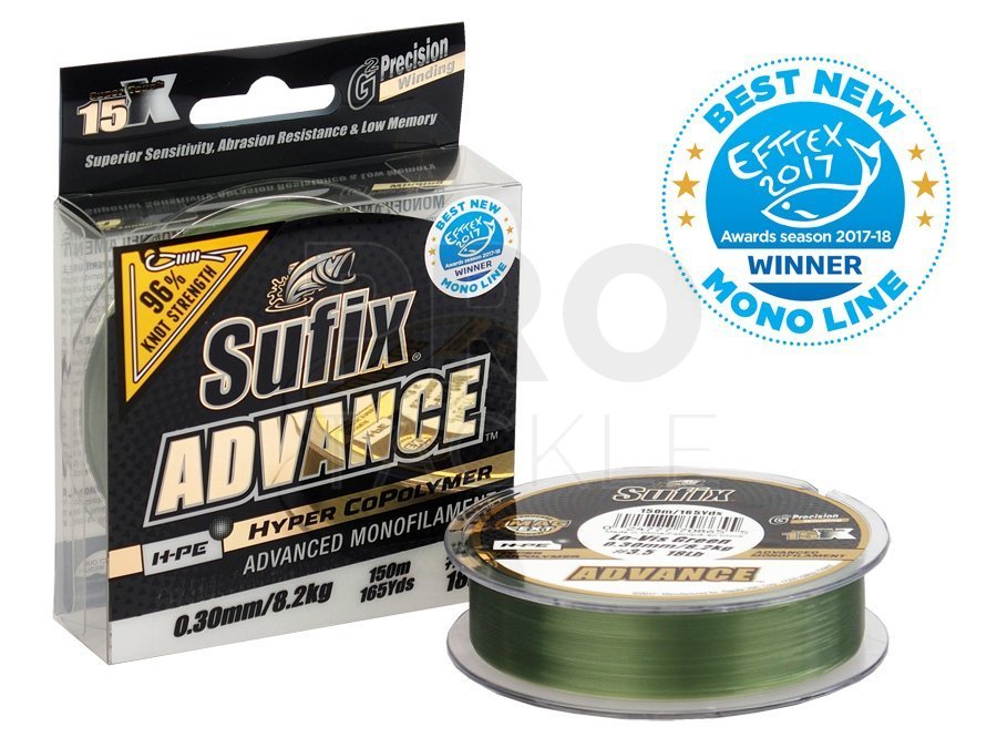 Sufix Monofilament Lines Advance Lo-Vis Green - Spinning
