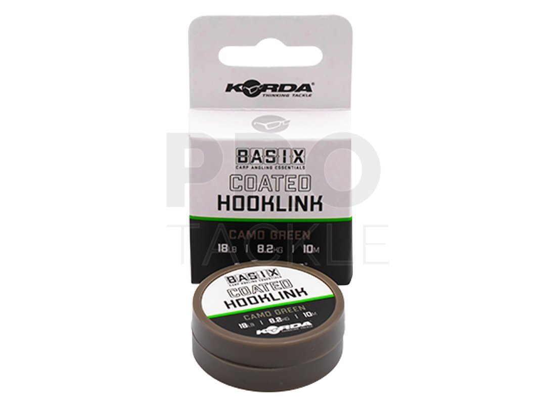 Korda Basix Coated Hooklink - Braided hooklinks for carp rigs -  PROTACKLESHOP