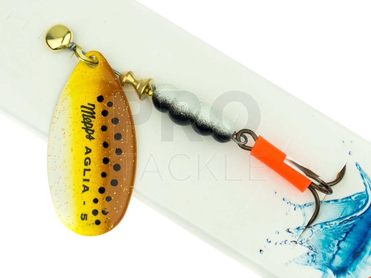 Mepps Aglia Fluoro Spinner Brown/Gold Size 1 Trout Perch Lure 