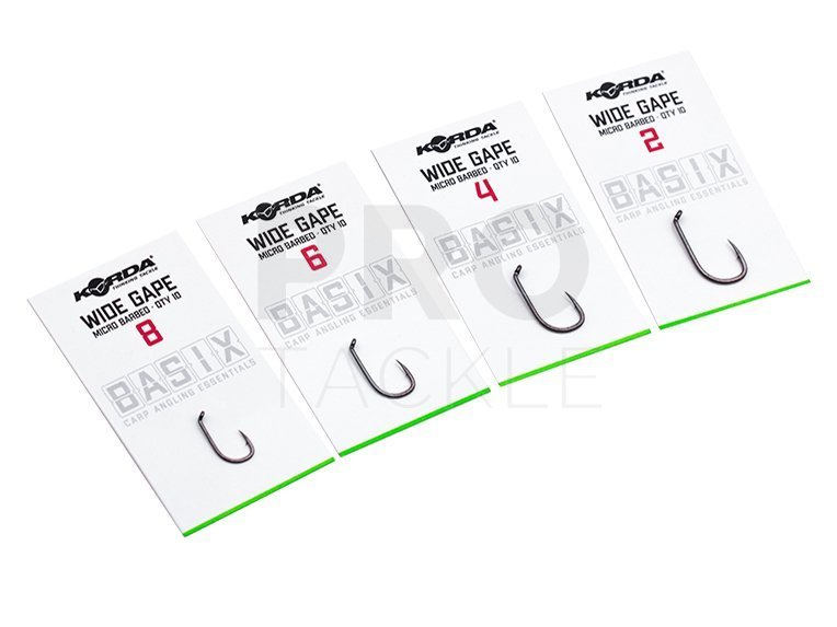 Korda Basix Wide Gape Hooks Barbed/Barbless Carp Fishing All Sizes Available