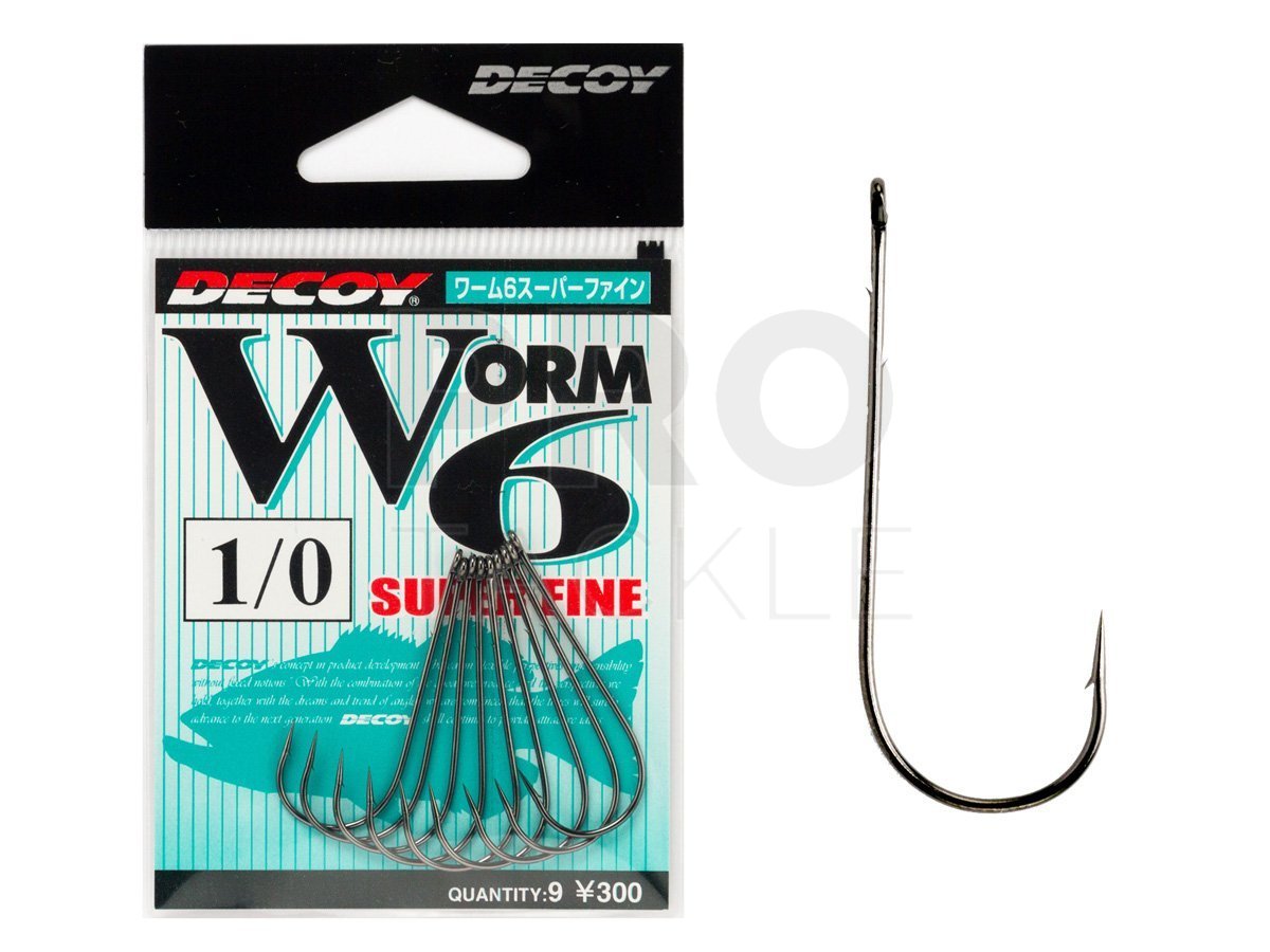 Decoy Hooks Super Fine Worm 6 - Hooks for baits and lures - PROTACKLESHOP