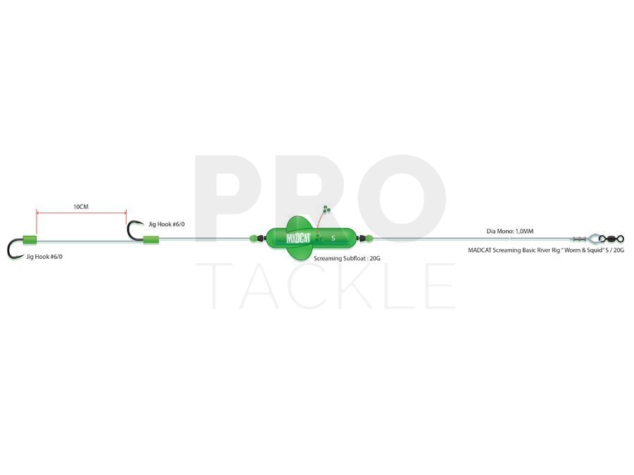 DAM Madcat MADCAT Screaming Basic River Rigs “Worm & Squid” Catfish