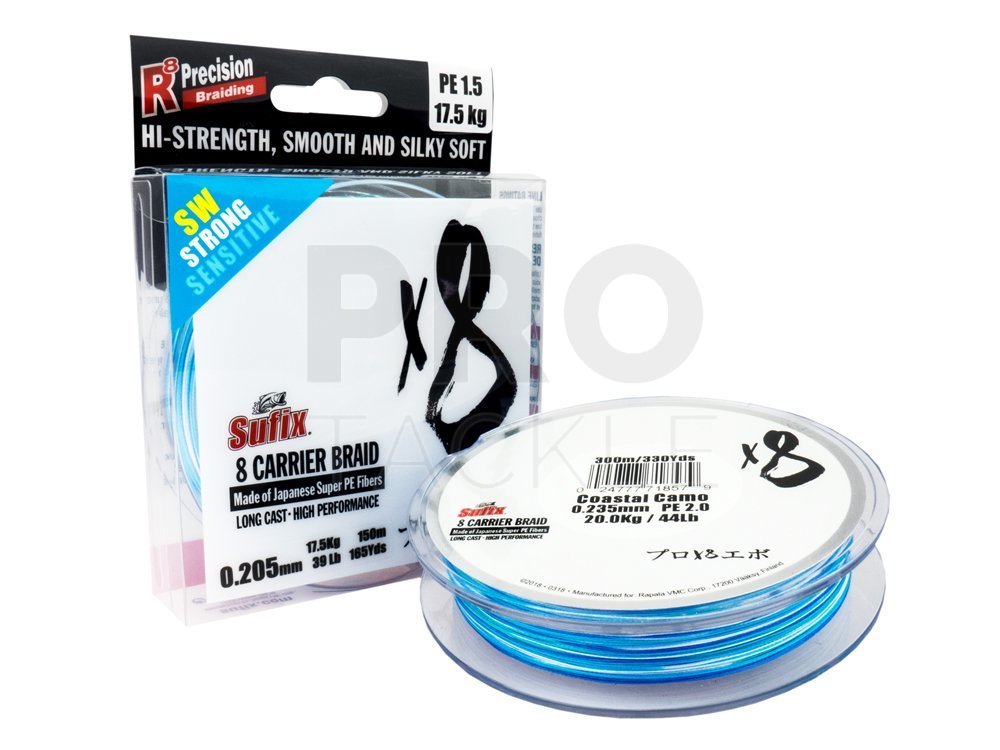 Sufix Braided lines X8 Braid Coastal Camo - Sea Fishing Braid