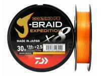 Braided Line Daiwa J-Braid Expedition x8E Smash Orange 150m - 0.16mm