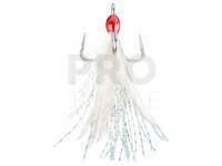 Mustad In-Line Triple Grip Feathered White - #2