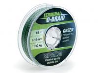 Braided line Mivardi Terminal D‑Braid Green 15m 0.10 mm