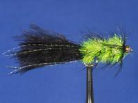 Fly BH Crystal Bugger Black & Chartreuse  no. 8