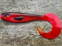 Soft Bait Great Fish Rocky Twister Slim 15cm - toxic red