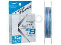 Braid Line Toray Super Strong PE X8 Multicolor 150m 44lb #3.0