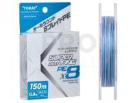 Braid Line Toray Super Strong PE X8 Multicolor 150m 30lb #2.0