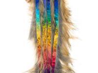 Hareline Bling Rabbit Strips - Hare's Ear with Holo Rainbow Accent