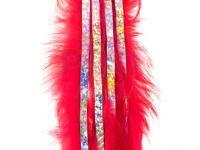 Hareline Bling Rabbit Strips - Sockeye Red with Holo Silver Accent