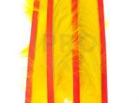 Hareline Bling Rabbit Strips - Yellow with Fl Fire Red Accent