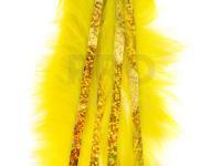 Hareline Bling Rabbit Strips - Yellow with Holo Gold Accent