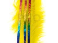 Hareline Bling Rabbit Strips - Yellow with Holo Rainbow Accent