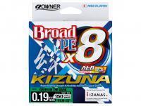 Braid Line Owner Broad PE Kizuna X8 Green in the Dark 150yds | 135m 0.15mm