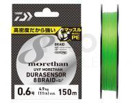 Braid Line Daiwa UVF Morethan Dura Sensor X8 + Si2 Lime Green 150m #0.8