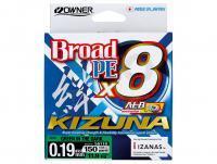 Braid Line Owner Broad PE Kizuna X8 Green in the Dark 150yds | 135m 0.21mm