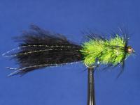 Fly BH Crystal Bugger Black & Chartreuse  no. 8