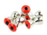 Brass dumbbell with eyes 4mm - red with black pupil