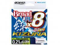 Braid Line Owner Broad PE Kizuna Fluo X8 Super Chartreuse 150yds | 135m 0.21mm