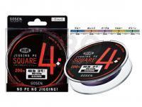 Braid Line Gosen Jigging PE Square 4 Braid Multicolor 200m #1.2