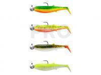 Soft Baits Savage Gear Cannibal Shad Mix 10cm 9G+10G #3/0 | 4+4PCS - Dark Water Mix: Fire Cracker, Lemon Cracker, Olive Hot Orange, Fluo Yellow Glow