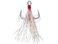 Mustad In-Line Triple Grip Feathered Red - #4