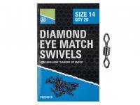 Preston Diamond Eye Match Swivels - Size 12 | 20 per pack