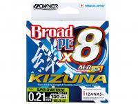 Braid Line Owner Broad PE Kizuna Fluo X8 Super Chartreuse 150yds | 135m 0.15mm