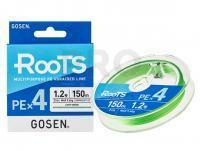 Gosen RooTS PE X4 Multipurpose Braided Line Light Green 150m #2.0