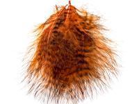 Feather Grizzly Marabou - Hot Orange Fl. / black grizzled