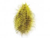 Feather Grizzly Marabou - Yellow u black grizzled