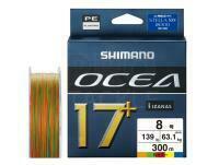 Braided Line Shimano Ocea 17+ Braid 300m 63,1kg PE8 Multi color