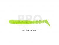 Soft Bait Reins Rockvibe Shad 1.2 inch - 129 Glow Chart Silver