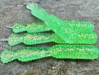 Soft Baits Great Fish GF2 Leech 60mm 1.8g - no scent - glitter light green