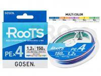 Gosen RooTS PE X4 Multipurpose Braided Line Multicolor 150m #0.8