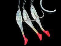 Dega Soft Bait Fish-Rig 3 arms - white/red