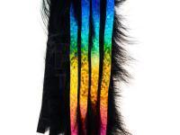 Hareline Bling Rabbit Strips - Black with Holo Rainbow Accent