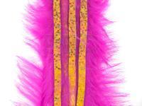 Hareline Bling Rabbit Strips - Hot Pink with Holo Gold Accent